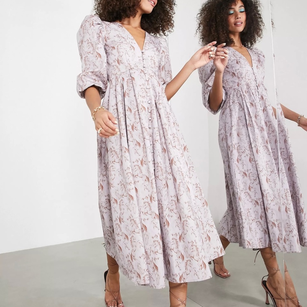 Asos Edition Size Us 8 Button Front Midi Dress In… - image 7